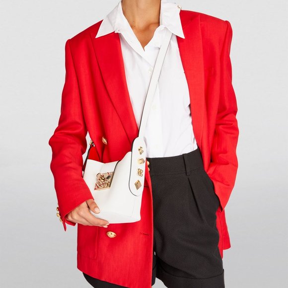 Christian Louboutin CARASKY Empire Leather Shoulder Crossbody Bucket Bag - Picture 5 of 16